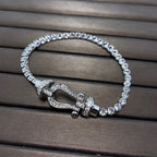 ¡®Star¡¯FORCE  LARGE HORSESHOE FULL DIAMOND TENNIS BRACELET