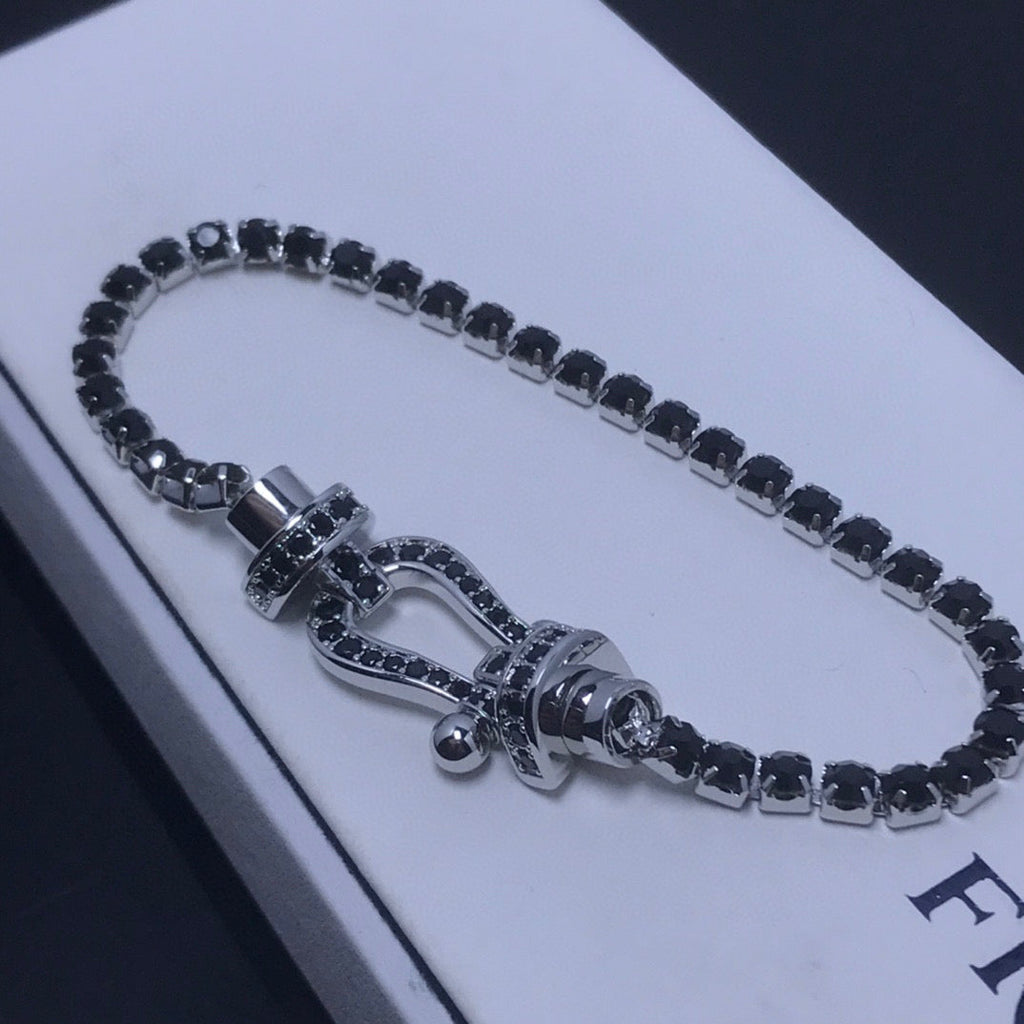 ¡®Star¡¯FORCE  LARGE HORSESHOE FULL DIAMOND TENNIS BRACELET