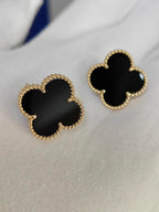 [Star] CLOVER 20MM BLACK MOP EARRINGS