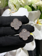 [Star] CLOVER 20MM MOTIFS DIAMOND STUD EARRINGS SILVER