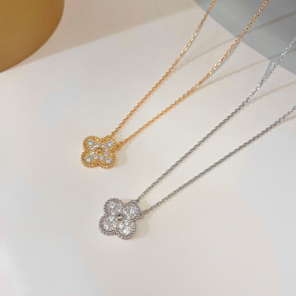 ¡®Star¡¯CLOVER 15MM DIAMOND SINGLE FLOWER NECKLACE