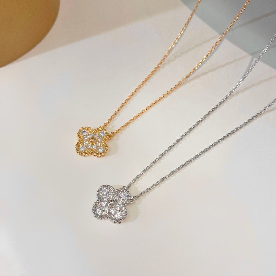 ¡®Star¡¯CLOVER 15MM DIAMOND SINGLE FLOWER NECKLACE
