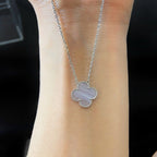 ¡®Star¡¯CLOVER 15MM BLUE CHALCEDONY NECKLACE SILVER