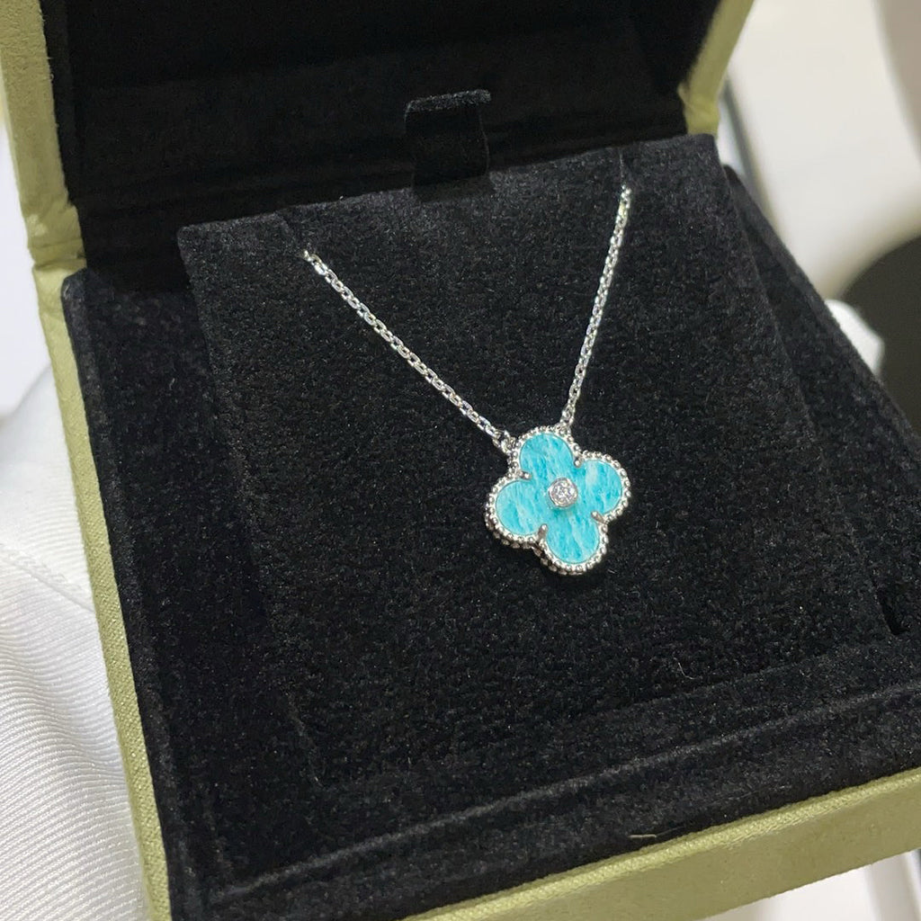 ¡®Star¡¯CLOVER 15MM DIAMOND SVRES PORCELAIN  NECKLACE SILVER