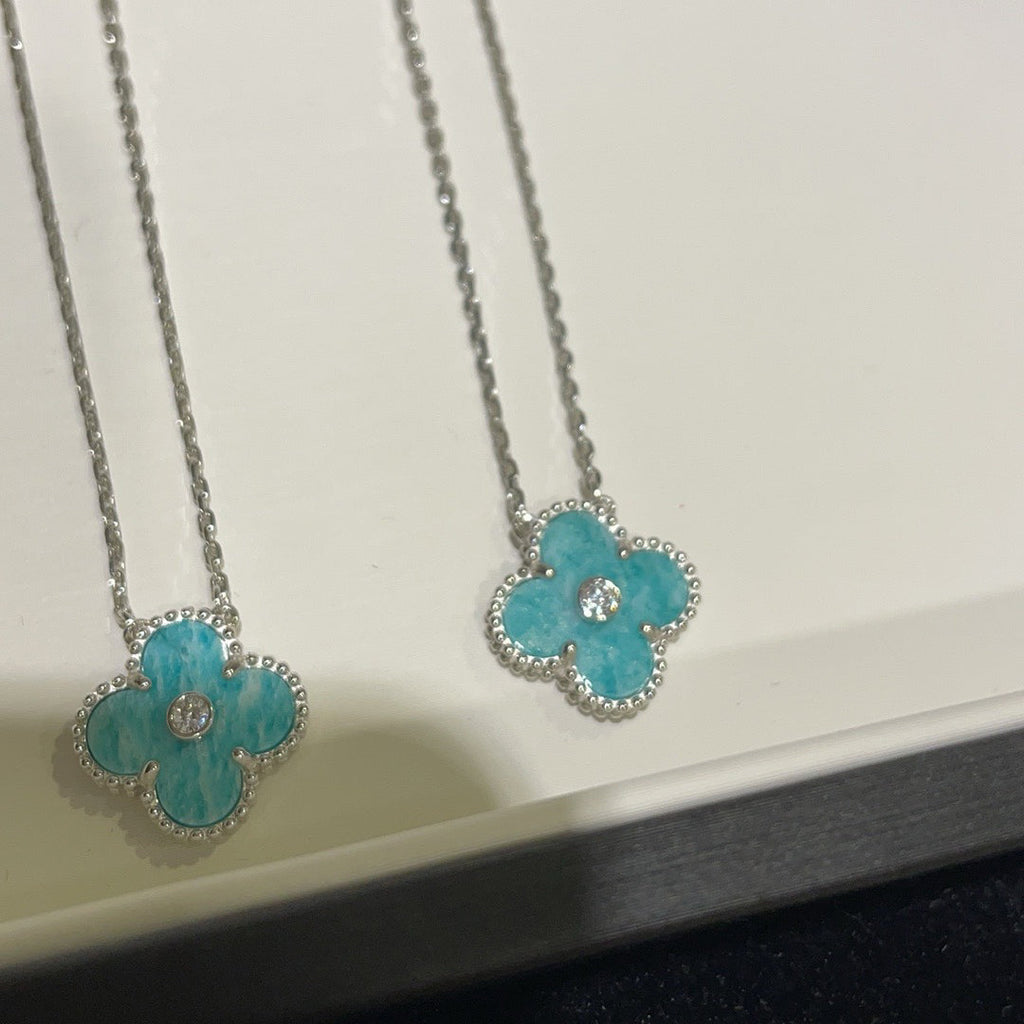 ¡®Star¡¯CLOVER 15MM DIAMOND SVRES PORCELAIN  NECKLACE SILVER