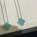 ¡®Star¡¯CLOVER 15MM DIAMOND SVRES PORCELAIN  NECKLACE SILVER