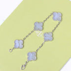 [Star]New  CLOVER 5 MOTIF PURPLE CHALCEDONY BRACELET COLLECTION