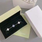 [Star]New  CLOVER 5 MOTIF PURPLE CHALCEDONY BRACELET COLLECTION