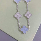 [Star]New  CLOVER 5 MOTIF PURPLE CHALCEDONY BRACELET COLLECTION
