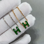 ¡®Star¡¯POP H GREEN NECKLACE SILVER AND GOLD