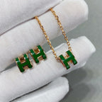¡®Star¡¯POP H GREEN NECKLACE SILVER AND GOLD