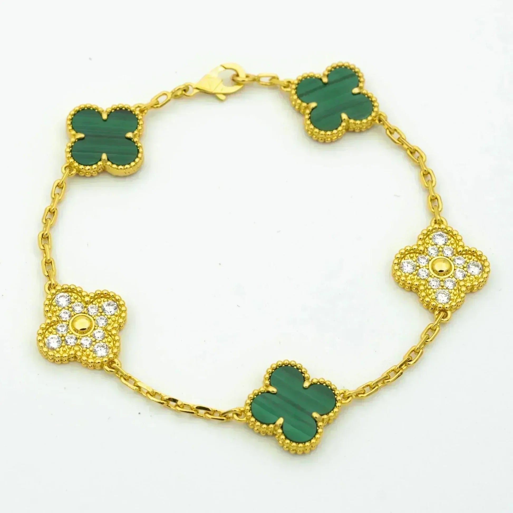 [Star]New  CLOVER 5 MOTIF MALACHITE BRACELET COLLECTION