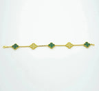 [Star]New  CLOVER 5 MOTIF MALACHITE BRACELET COLLECTION
