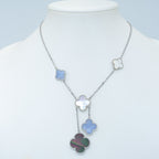 ¡®Star¡¯CLOVER MOP CHALCEDONY NECKLACE SILVER 6 MOTIF