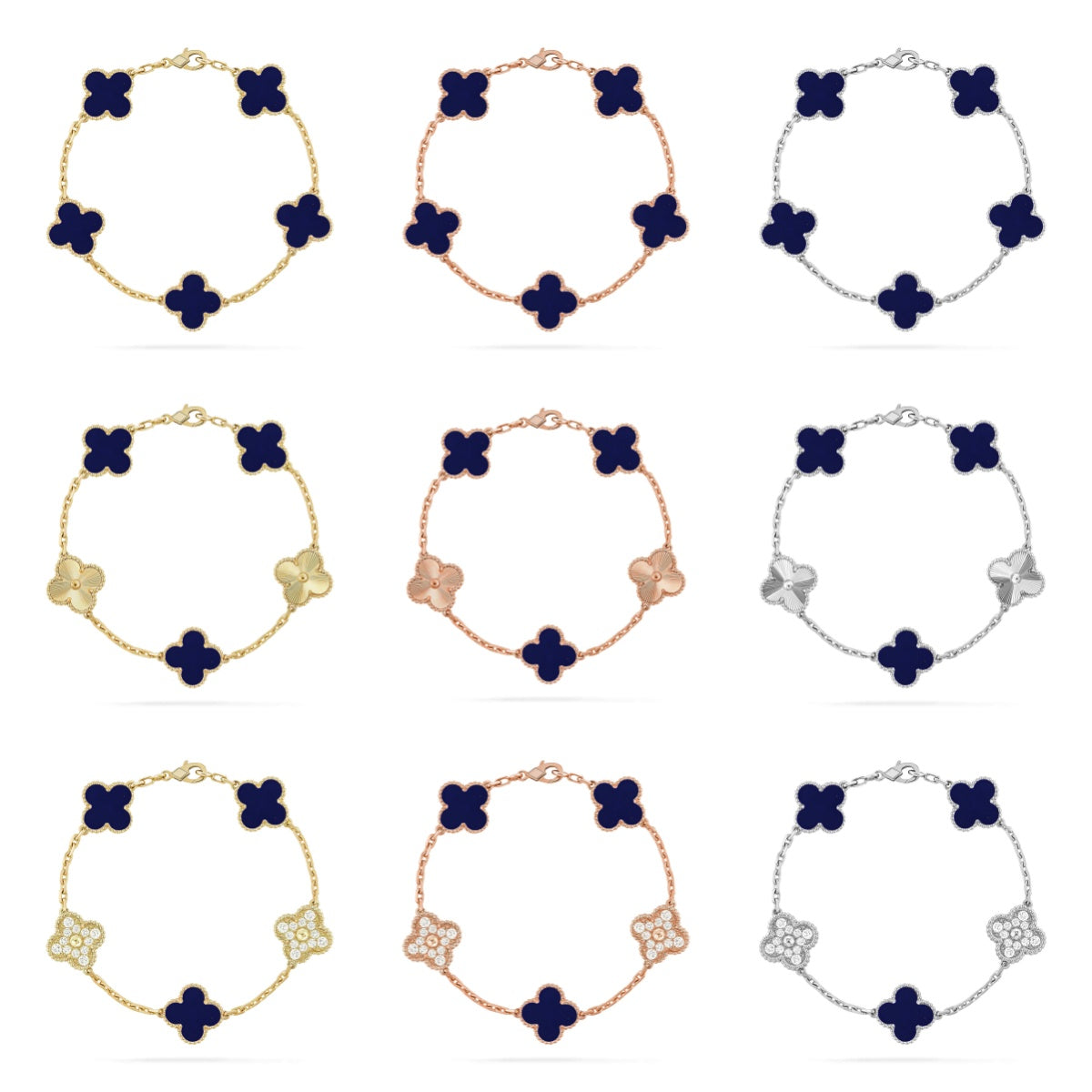 [Star]New CLOVER 5 MOTIF LAPIS LAZULI BRACELET COLLECTION