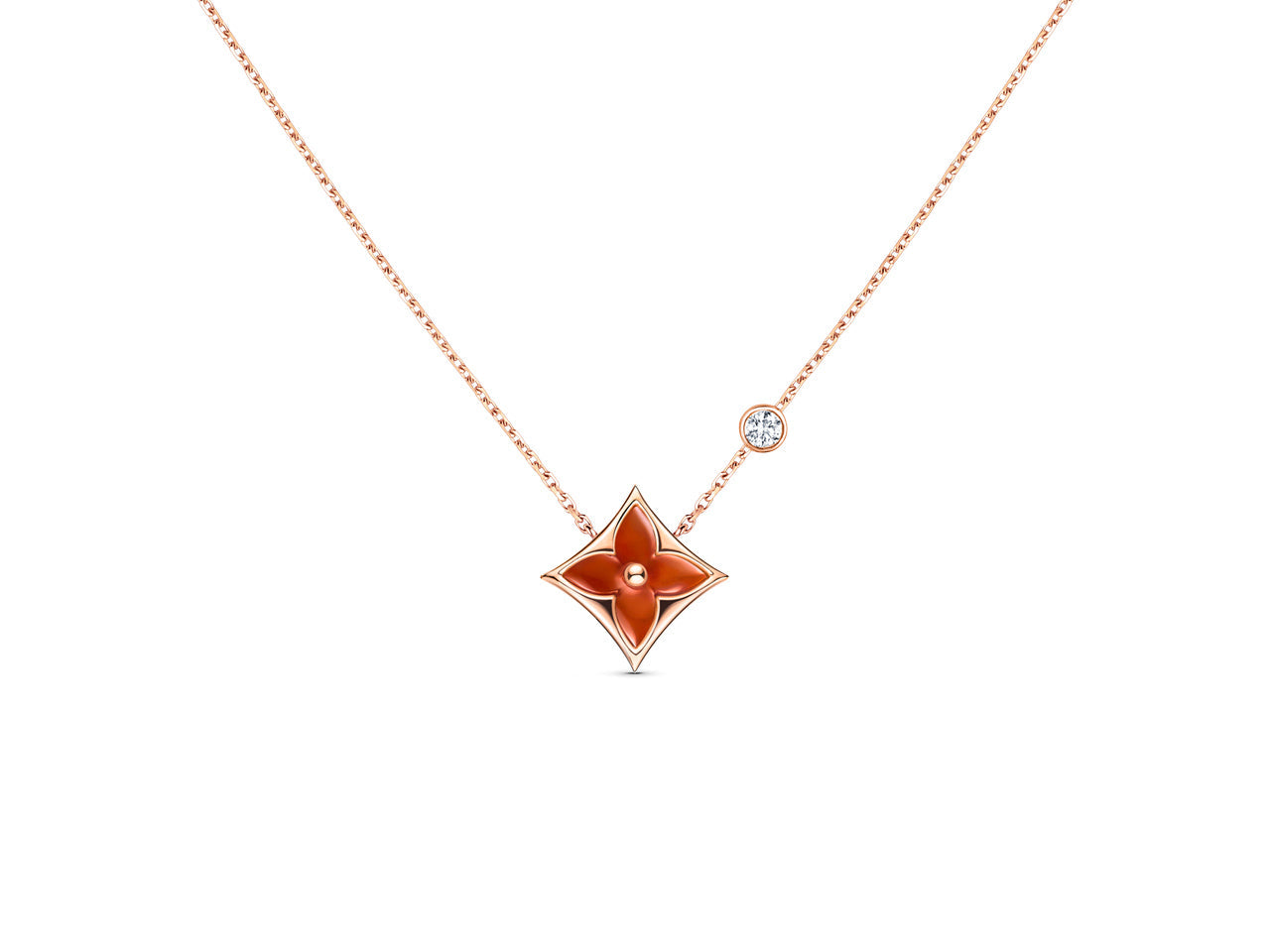 ¡®Star¡¯STAR NECKLACE PINK GOLD 1 DIAMOND