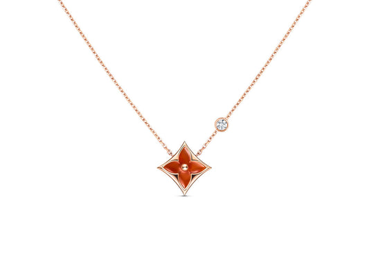 ¡®Moco¡¯STAR NECKLACE PINK GOLD 1 DIAMOND