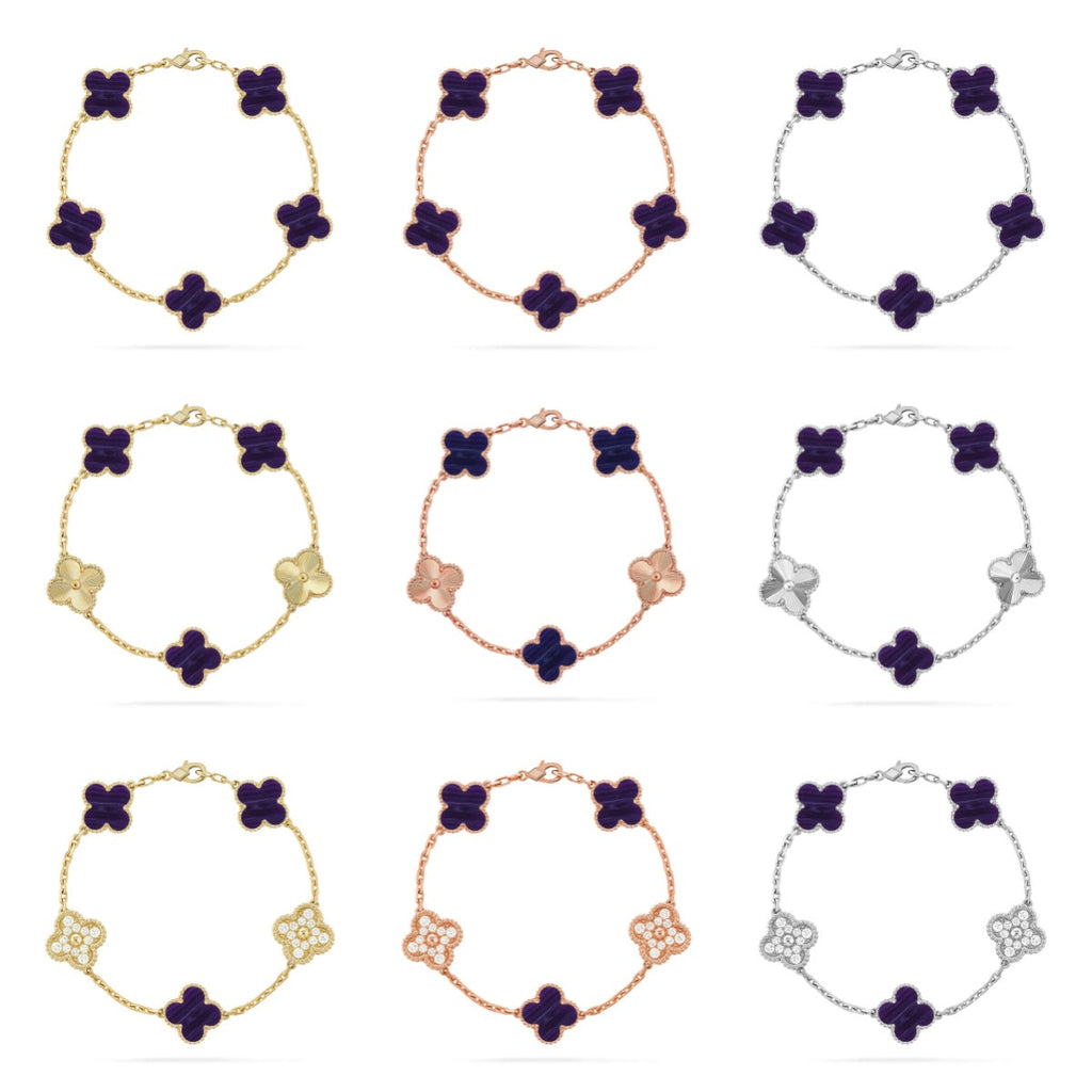 [Star]New CLOVER 5 MOTIF PURPLE STRIPES BRACELET COLLECTION