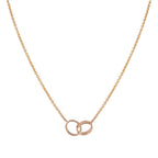 ¡®Star¡¯LOVE NECKLACE DOUBLE RING PINK GOLD
