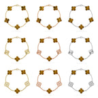 [Star]New  CLOVER 5 MOTIFS TIGER EYE BRACELET COLLECTION