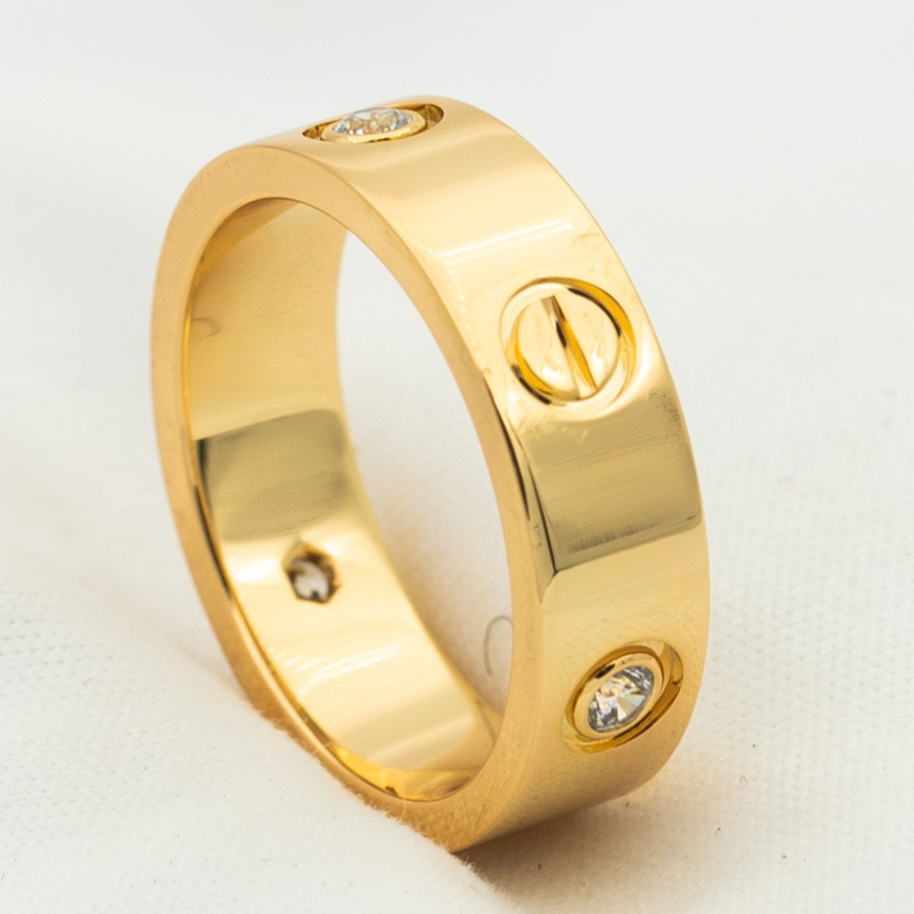 ¡®Star¡¯LOVE RING 5.5MM 3 DIAMONDS PINK GOLD