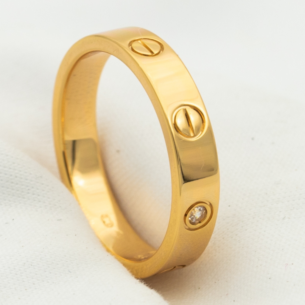 ¡®Star¡¯LOVE RING 4MM 1 DIAMOND PINK GOLD