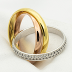¡®Star¡¯TRINITY RING GOLD PINK GOLD SILVER DIAMONDS