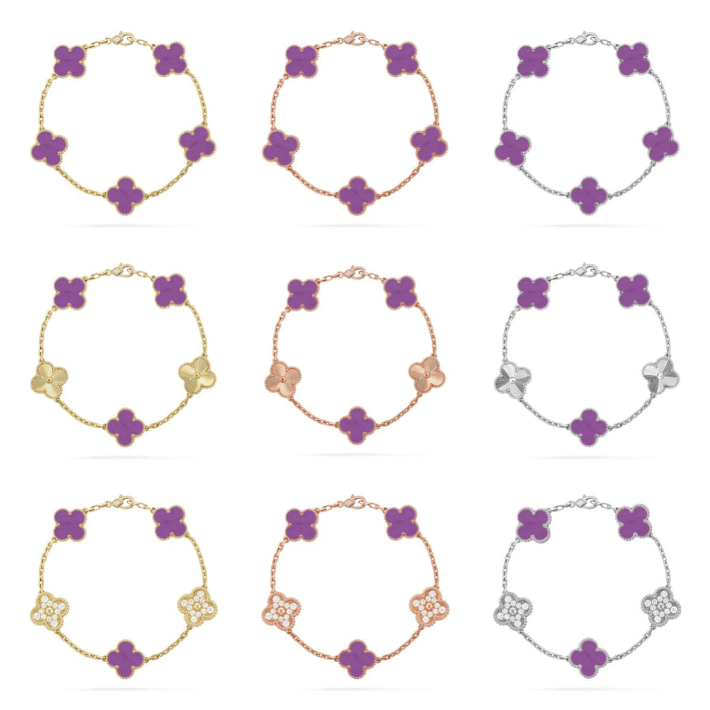 [Star]New  CLOVER 5 MOTIF VIOLET BRACELET COLLECTION