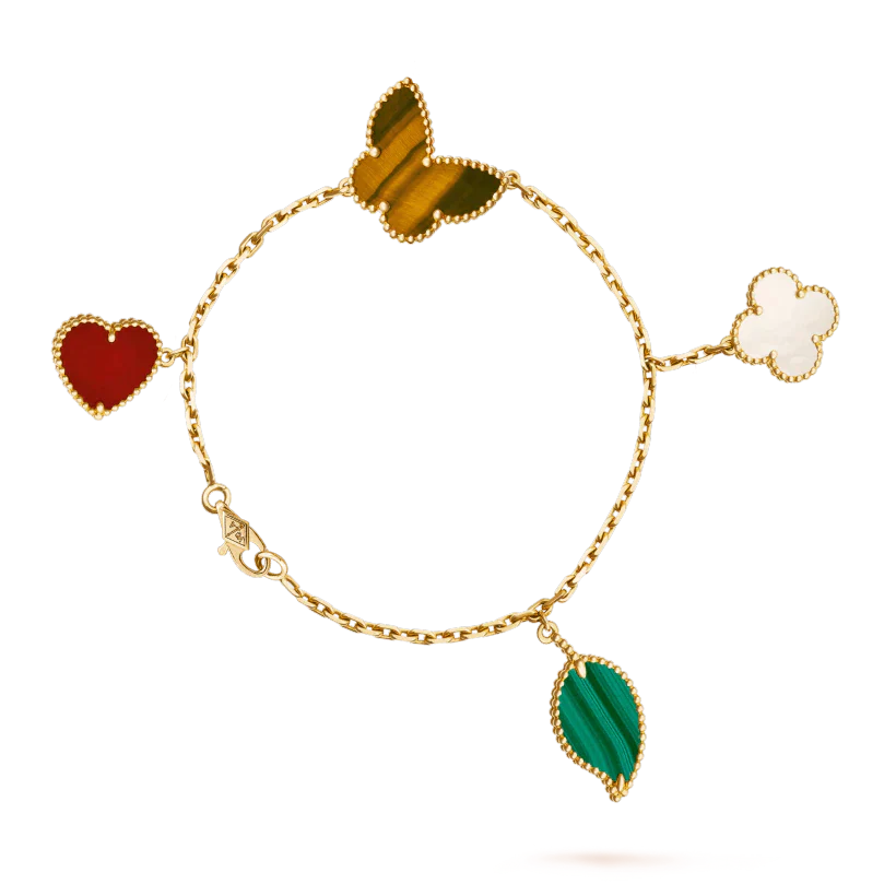 ¡®Star¡¯LUCKY SPRING 5 MOTIF GOLD BRACELET
