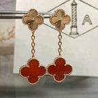 ¡®Star¡¯CLOVER 2 MOTIF  LASER CARNELIAN EARRINGS