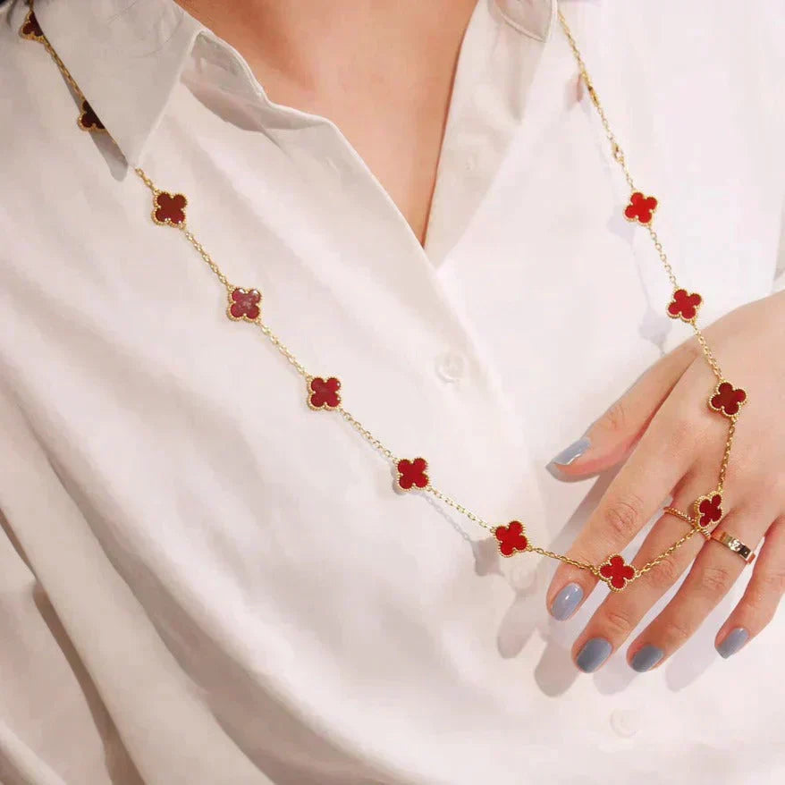 ¡®Star¡¯CLOVER 20 MOTIFS CARNELIAN NECKLACE