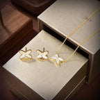 ¡®Star¡¯JEUX DE WHITE MOP GOLD DIAMOND EARRINGS