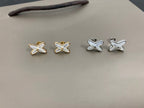 ¡®Star¡¯JEUX DE WHITE MOP SILVER DIAMOND EARRINGS