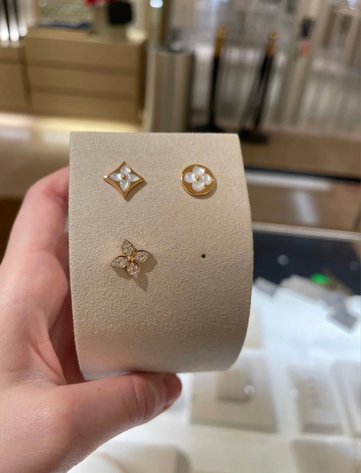 ¡®Star¡¯STAR BLOSSOM STUD EARRINGS PINK GOLD DIAMONDS