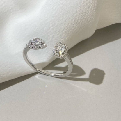 [moco jewelrys ]MY TWIN TOI & MOI SILVER DIAMOND RING