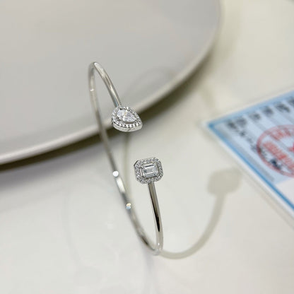 [moco jewelrys ]JONC FLEX MY TWIN TOI & MOI SILVER DIAMOND BRACELET