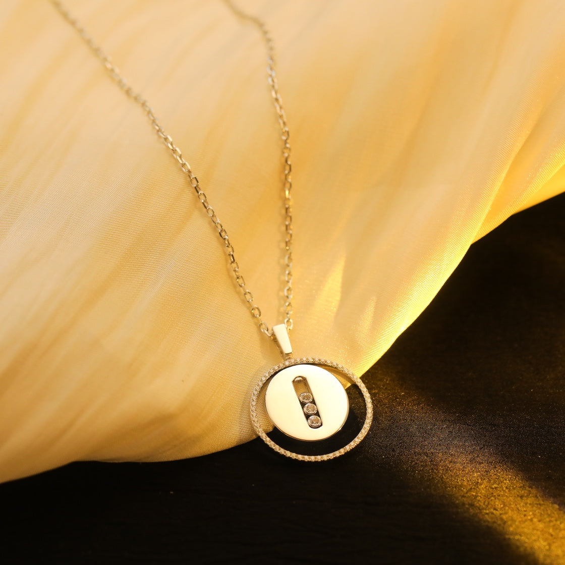 [moco jewelrys ]moco jewelrys MOVE MM SILVER DIAMOND NECKLACE