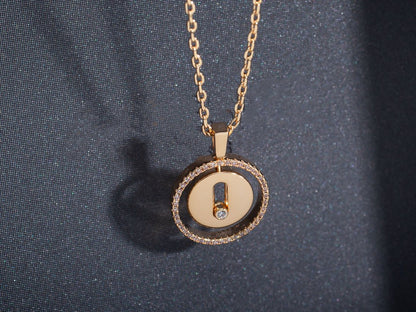 [moco jewelrys ]moco jewelrys MOVE PM NECKLACE PINK GOLD DIAMOND