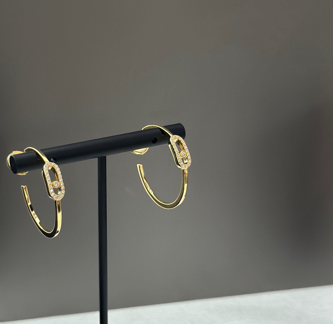 [moco jewelrys ]CREOLES MOVE UNO PM DIAMOND EARRINGS