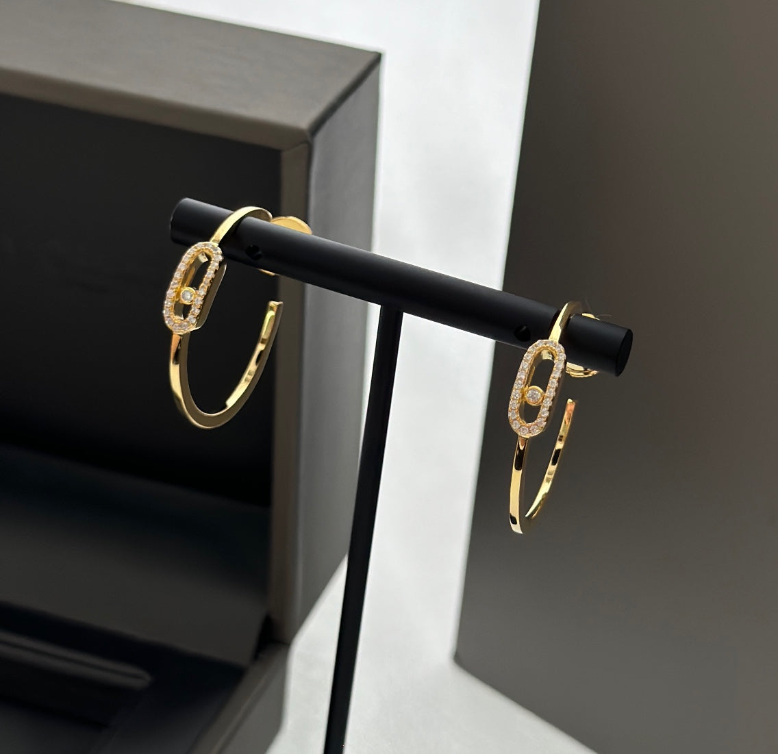 [moco jewelrys ]CREOLES MOVE UNO PM DIAMOND EARRINGS