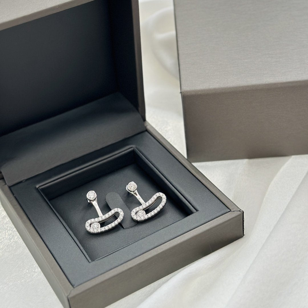 [moco jewelrys ]MOVE UNO SILVER DIAMOND EARRINGS