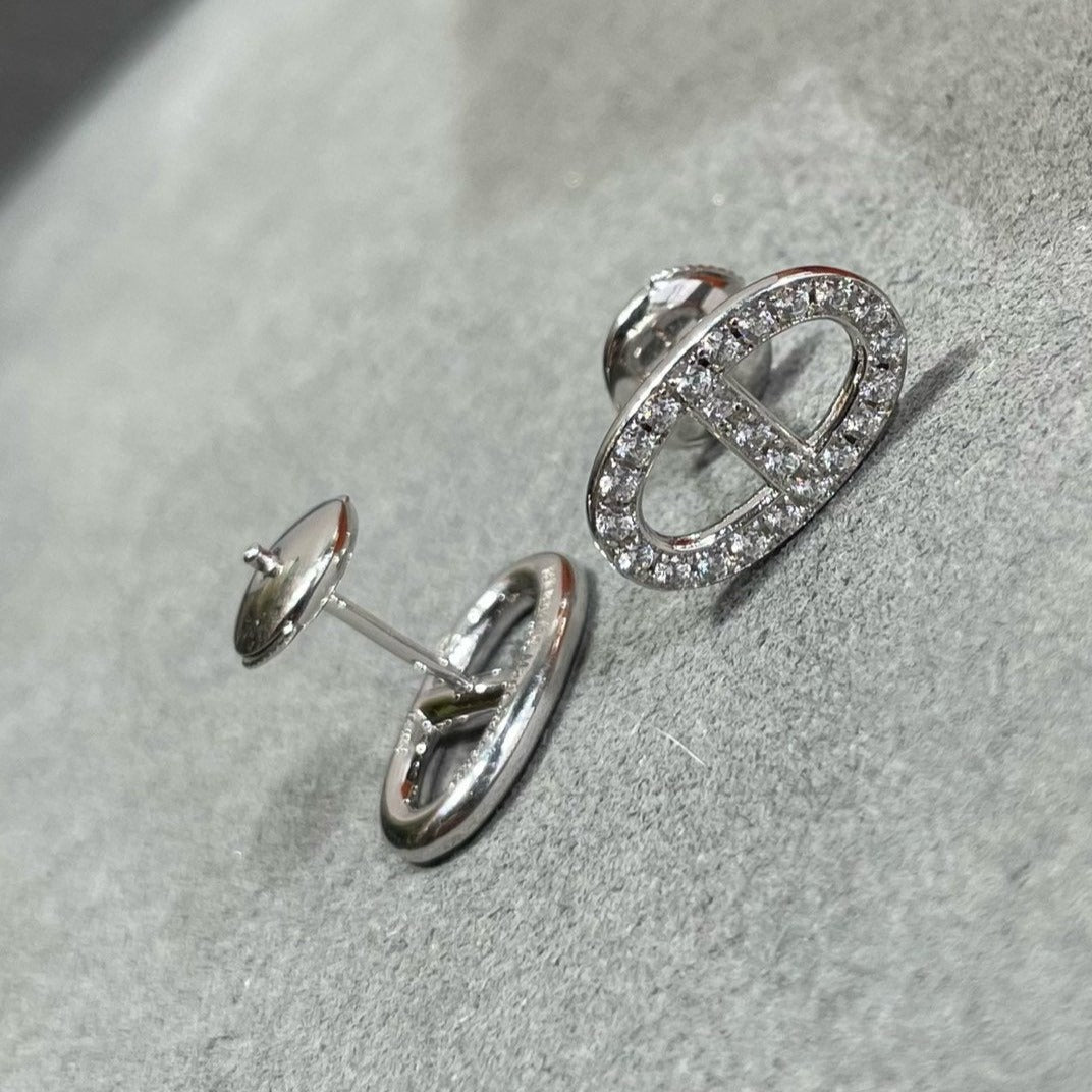 ¡®Star¡¯HM FULL DIAMOND PIG NOSE STUD EARRINGS