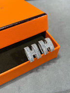 ¡®Star¡¯H STUD EARRINGS WITH SILVER DIAMONDS