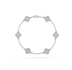 ¡®Star¡¯CLOVER 6 MOTIF SILVER DIAMOND BRACELET