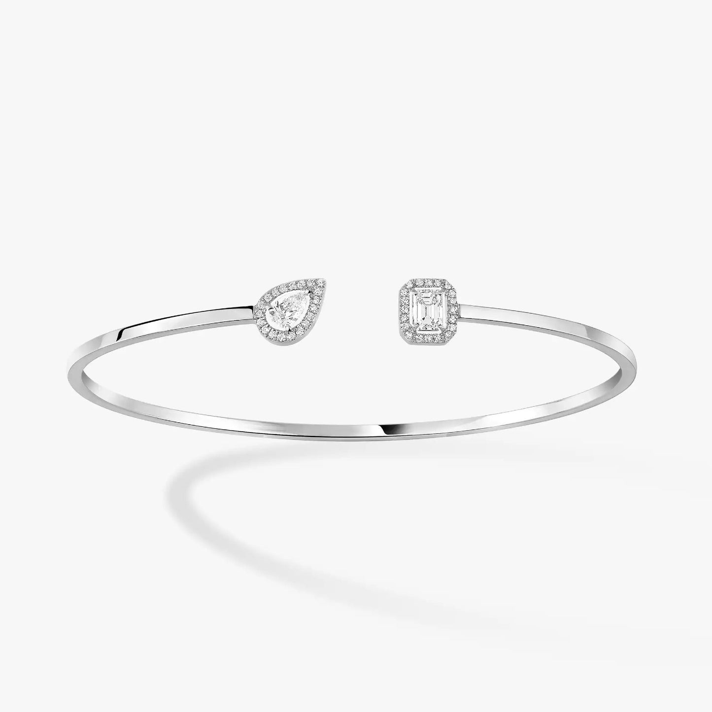 [moco jewelrys ]JONC FLEX MY TWIN TOI & MOI SILVER DIAMOND BRACELET