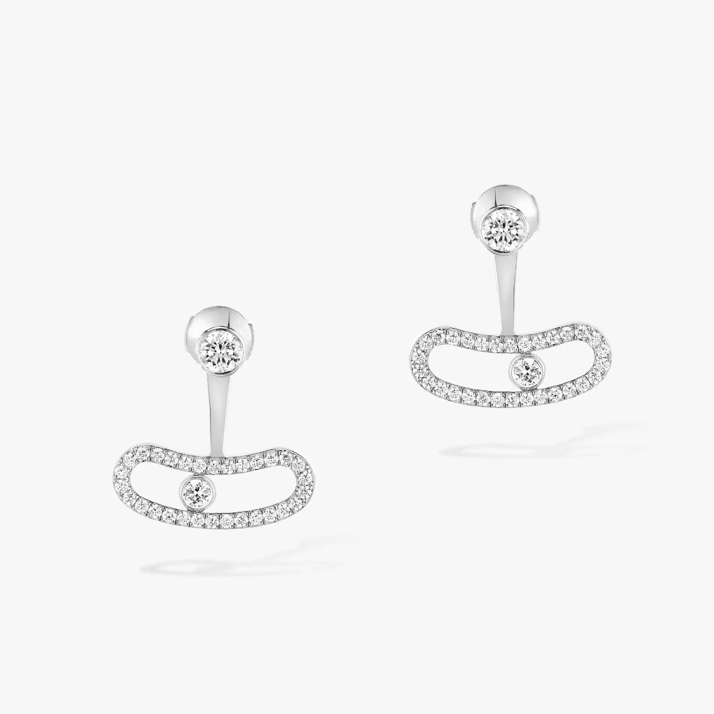 [moco jewelrys ]MOVE UNO SILVER DIAMOND EARRINGS