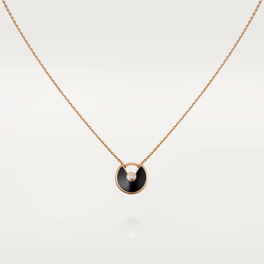 ¡®Star¡¯AMULETTE ROSE GOLD ONYX NECKLACE