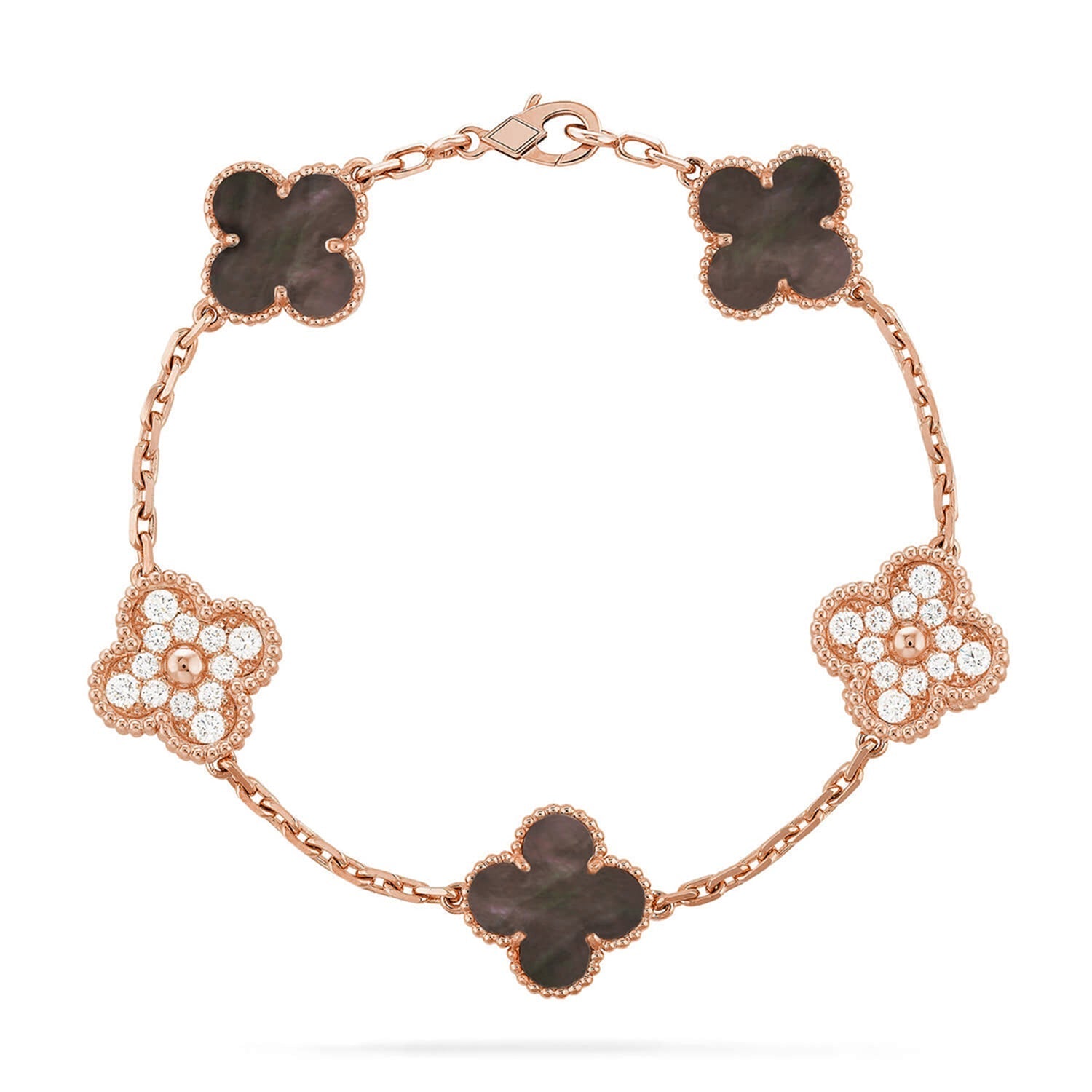 [Star]New CLOVER 5 MOTIF GRAY MOP BRACELET COLLECTION