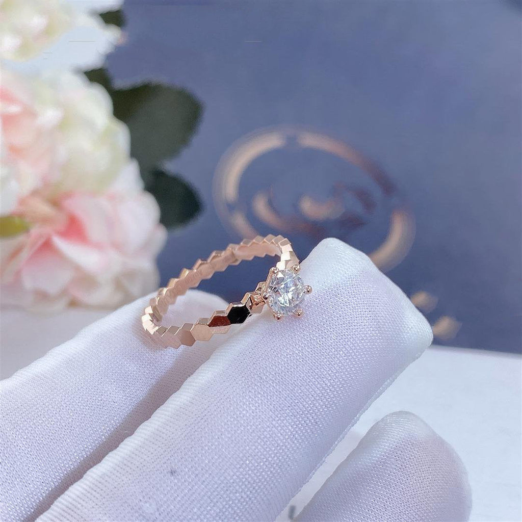 ¡®Star¡¯BEE LOVE RING PINK GOLD 1 DIAMOND