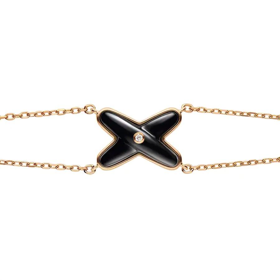 ¡®Star¡¯JEUX BRACELET ONYX PINK GOLD 1 DIAMOND